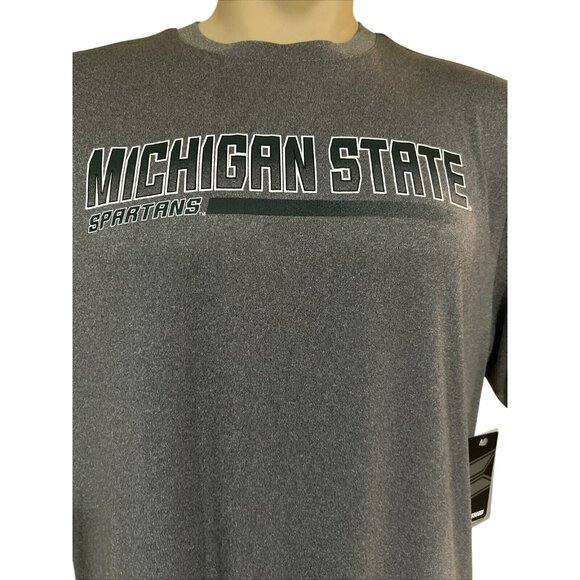 Michigan State Spartans Gray Performance Athletic Shirt Colosseum Large New - Picture 4 of 7